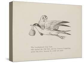 Grey Gull, Carrying Owl and Carpet Bag From a Collection Of Poems and Songs by Edward Lear-Edward Lear-Stretched Canvas