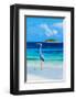 Grey Heron on Maldives Beach-null-Framed Art Print