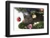 Grey Kitten with Christmas Decorations under a Christmas Tree-Mark Taylor-Framed Photographic Print