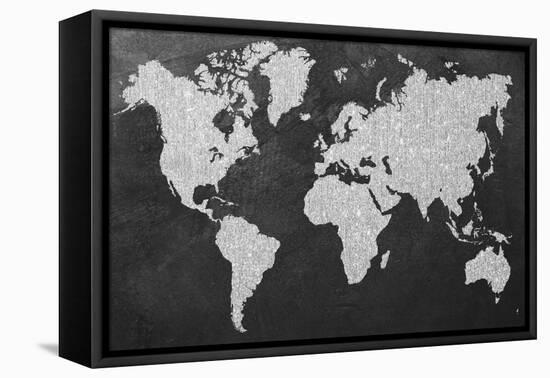 Grey Map-Natasha Wescoat-Framed Stretched Canvas