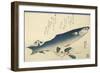 Grey Mullet, Camellia and Udo-Utagawa Hiroshige-Framed Giclee Print