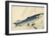 Grey Mullet, Camellia and Udo-Utagawa Hiroshige-Framed Giclee Print