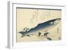 Grey Mullet, Camellia and Udo-Utagawa Hiroshige-Framed Giclee Print