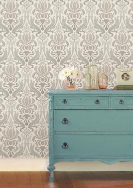 Removable Wallpaper Posters At Allposters Grey Nouveau Damask L Stick Wallpaper