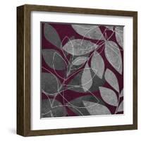 Grey Purple Leaves 2-Kristin Emery-Framed Art Print