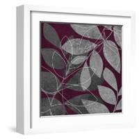 Grey Purple Leaves 2-Kristin Emery-Framed Art Print