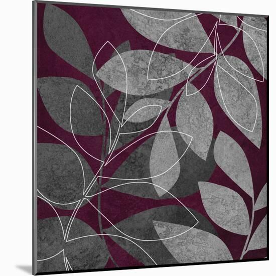 Grey Purple Leaves 2-Kristin Emery-Mounted Art Print