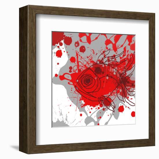 Grey-Red Fish-Irena Orlov-Framed Art Print