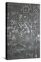 Grey School Chalkboard with Many Different Formuls, Signs and Counts Vertical-Paha_L-Stretched Canvas