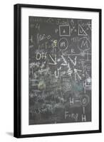 Grey School Chalkboard with Many Different Formuls, Signs and Counts Vertical-Paha_L-Framed Art Print