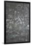 Grey School Chalkboard with Many Different Formuls, Signs and Counts Vertical-Paha_L-Framed Art Print