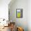 Grey, Teal And Yellow Abstract Art Painting-null-Framed Poster displayed on a wall