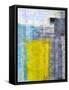 Grey, Teal And Yellow Abstract Art Painting-T30Gallery-Framed Stretched Canvas