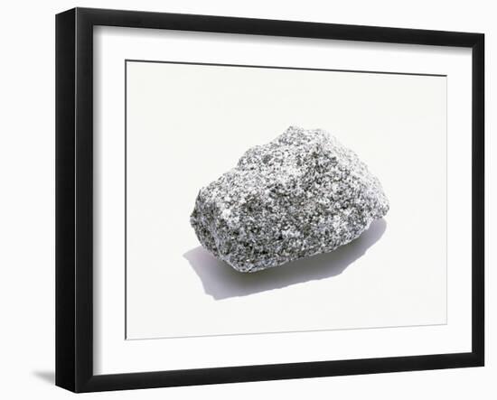 Grey Textured Stone on White Background-null-Framed Premium Photographic Print