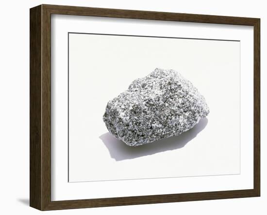 Grey Textured Stone on White Background-null-Framed Photographic Print