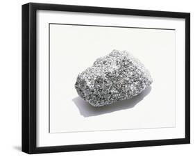 Grey Textured Stone on White Background-null-Framed Photographic Print