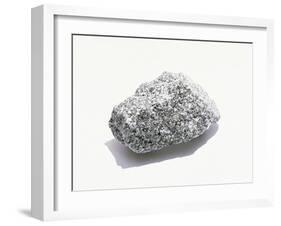 Grey Textured Stone on White Background-null-Framed Photographic Print