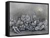 Grey Tube Shelter-Henry Moore-Framed Stretched Canvas