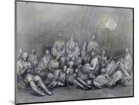 Grey Tube Shelter-Henry Moore-Mounted Giclee Print