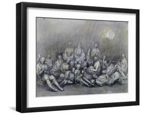 Grey Tube Shelter-Henry Moore-Framed Giclee Print