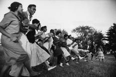 Rebel Leader Fidel Castro Being Cheered by a Village Crowd on His Victorious March to Havana-Grey Villet-Photographic Print