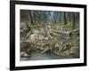 Grey Wolf Mother and Pups-Robert Wavra-Framed Giclee Print