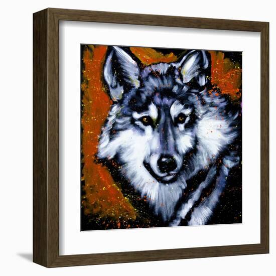 Grey Wolf-null-Framed Art Print