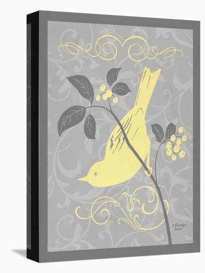 Grey & Yellow Bird I-Gwendolyn Babbitt-Stretched Canvas