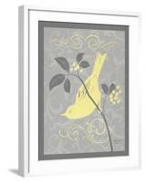 Grey & Yellow Bird I-Gwendolyn Babbitt-Framed Art Print