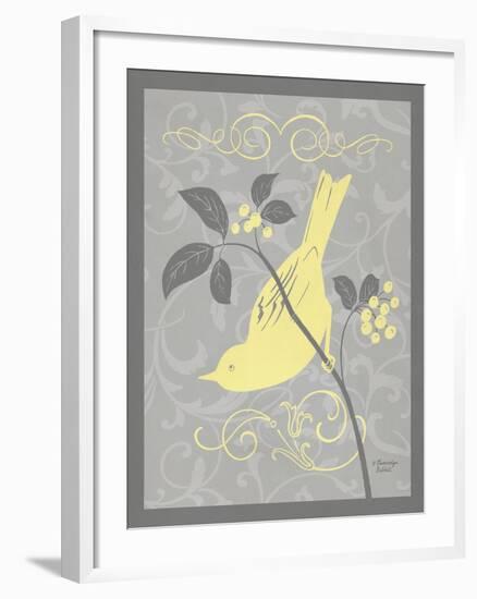 Grey & Yellow Bird I-Gwendolyn Babbitt-Framed Art Print