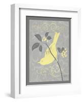 Grey & Yellow Bird I-Gwendolyn Babbitt-Framed Art Print