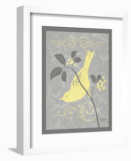 Grey & Yellow Bird I-Gwendolyn Babbitt-Framed Art Print