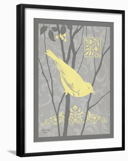 Grey & Yellow Bird II-Gwendolyn Babbitt-Framed Art Print