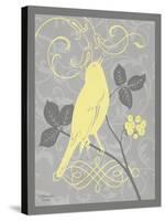 Grey & Yellow Bird III-Gwendolyn Babbitt-Stretched Canvas