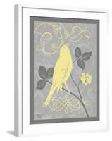 Grey & Yellow Bird III-Gwendolyn Babbitt-Framed Art Print