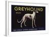 Greyhound Brand - San Dimas, California - Citrus Crate Label-Lantern Press-Framed Art Print