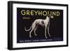 Greyhound Brand - San Dimas, California - Citrus Crate Label-Lantern Press-Framed Art Print