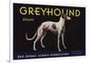 Greyhound Brand - San Dimas, California - Citrus Crate Label-Lantern Press-Framed Art Print