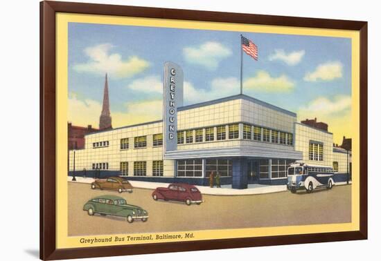 Greyhound Bus Terminal, Baltimore-null-Framed Art Print