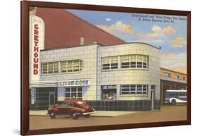 Greyhound Bus Terminal, Erie-null-Framed Art Print