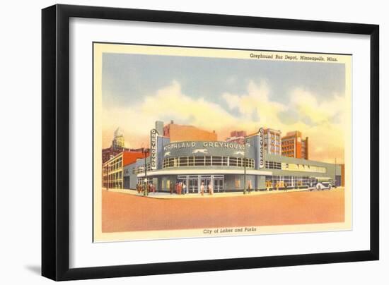 Greyhound Bus Terminal, Minneapolis, Minnesota-null-Framed Art Print