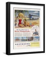 Greyhound Coaches Take You to Winter Sunshine at Scarcely More Cost Than Staying at Home-null-Framed Art Print