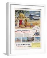 Greyhound Coaches Take You to Winter Sunshine at Scarcely More Cost Than Staying at Home-null-Framed Art Print