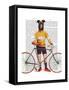 Greyhound Cyclist-Fab Funky-Framed Stretched Canvas