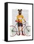 Greyhound Cyclist-Fab Funky-Framed Stretched Canvas