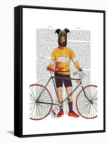 Greyhound Cyclist-Fab Funky-Framed Stretched Canvas