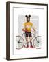 Greyhound Cyclist-Fab Funky-Framed Art Print