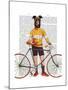 Greyhound Cyclist-Fab Funky-Mounted Art Print