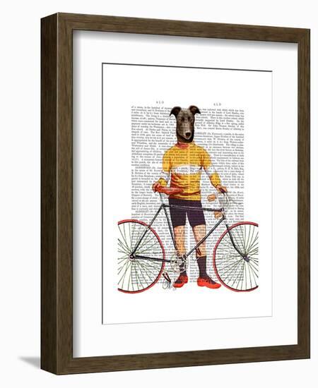 Greyhound Cyclist-Fab Funky-Framed Art Print