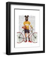 Greyhound Cyclist-Fab Funky-Framed Art Print